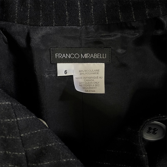 Franco Mirabelli Wool Black Pin Stripe Blazer Sz 6 - Picture 10 of 10
